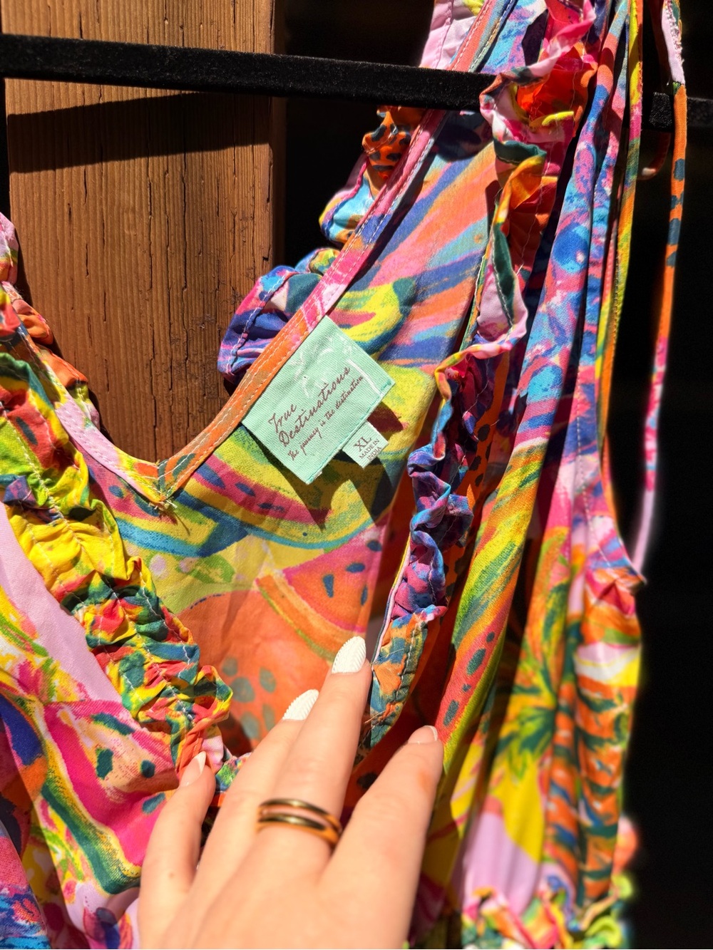 Vibrant Multicolor Ruffle Mini Dress - Picture 6 of 9